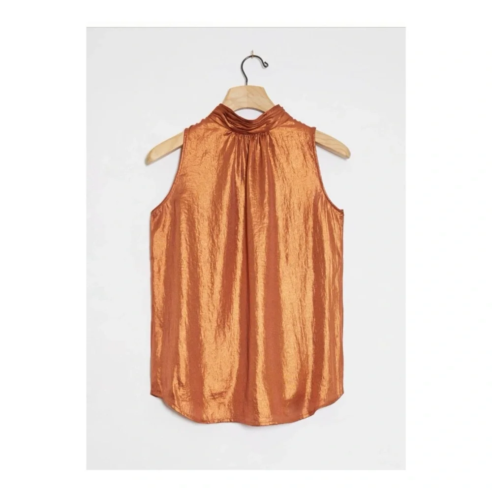 NWOT Anthropologie Maeve Romilly Blouse in Bronze  Size 6